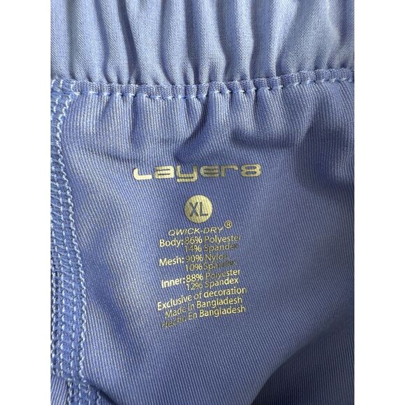 Layer 8 Women's 2 in 1 Athletic Running Shorts Pockets Blue Size XL - Picture 4 of 10